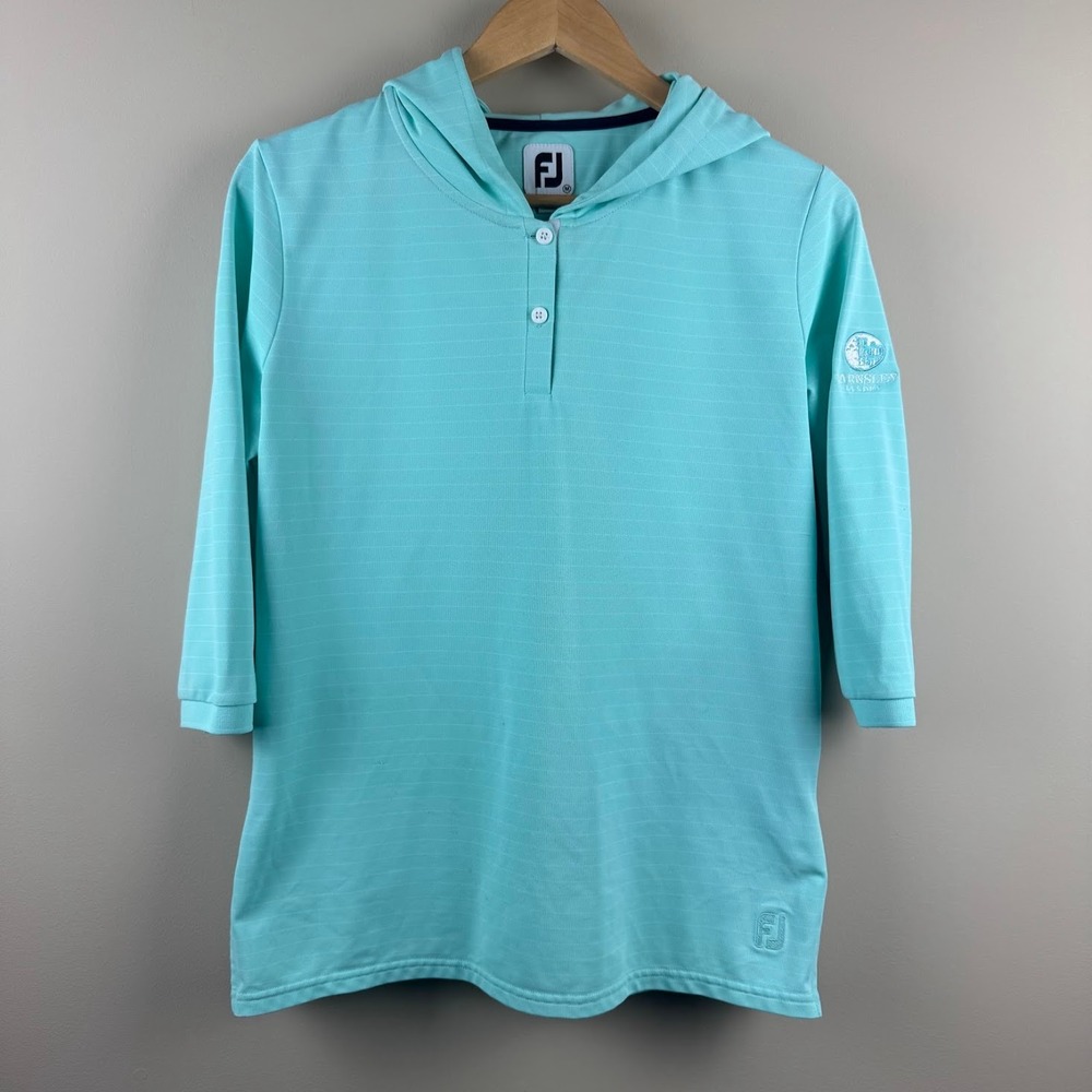 FootJoy Womens ProDry 3/4 Sleeve Golf Seafoam Green Barnsley Resort M